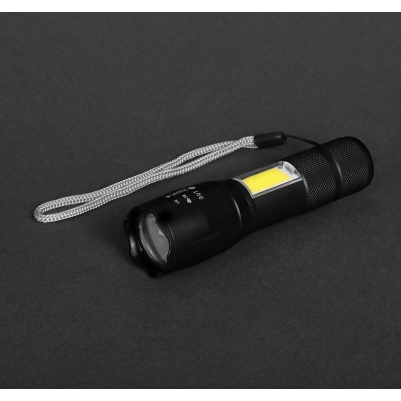 Фонарик Discover Glow, Черный, 10W T6 + 3W COB, USB-TypeC, 1200 mAh 9204-08 фото