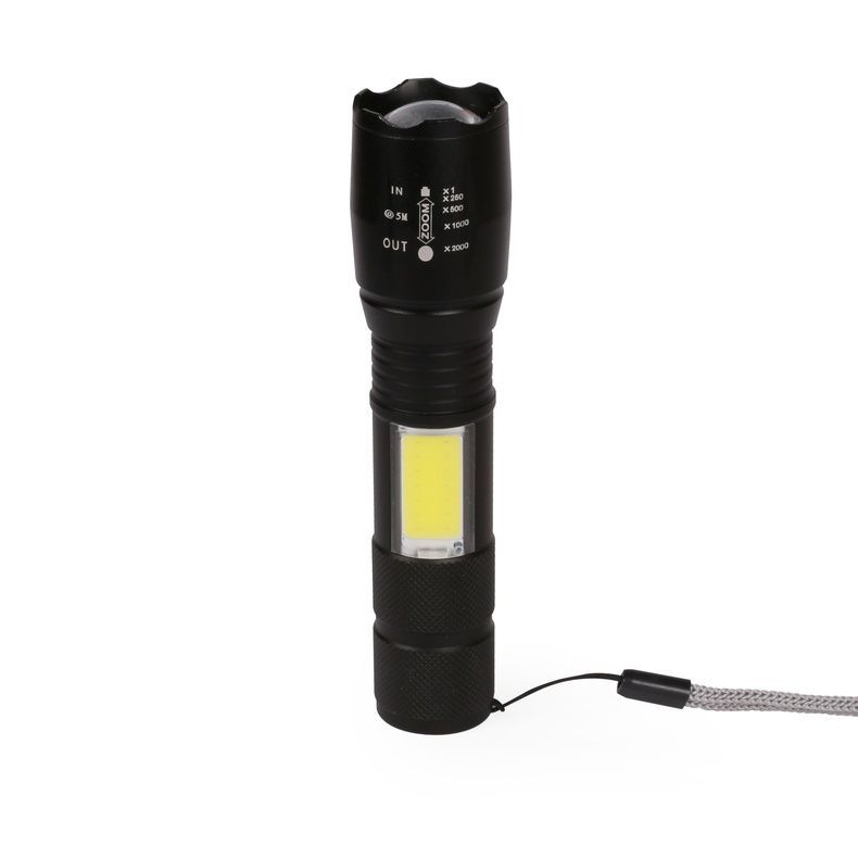 Фонарик Discover Glow, Черный, 10W T6 + 3W COB, USB-TypeC, 1200 mAh 9204-08 фото